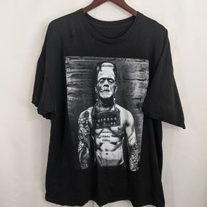 Frankenstein t-shirt black mug shot